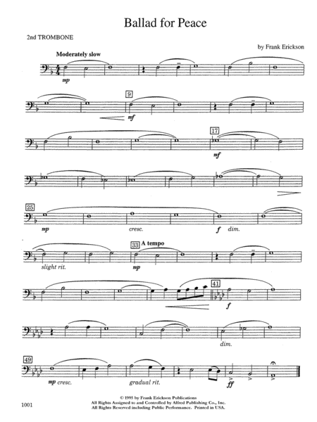 Ballad for Peace: 2nd Trombone