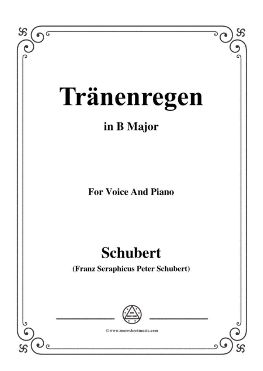 Schubert-Tränenregen,from 'Die Schöne Müllerin',Op.25 No.10,in B Major,for Voice&Pno Voice scores gallery preview page 1