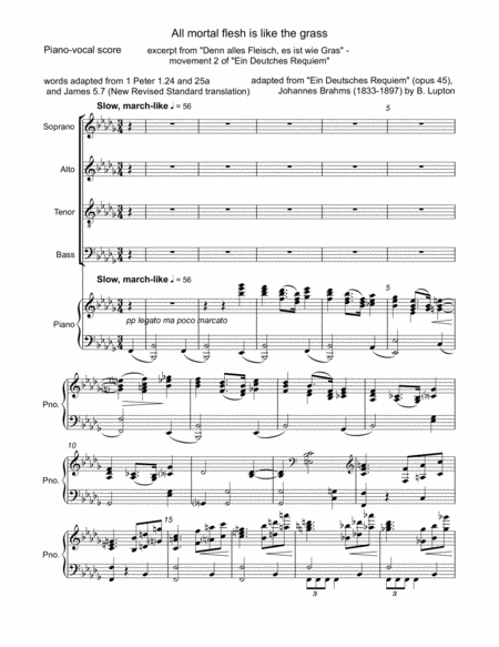 All mortal flesh is like the grass - SATB choir with piano