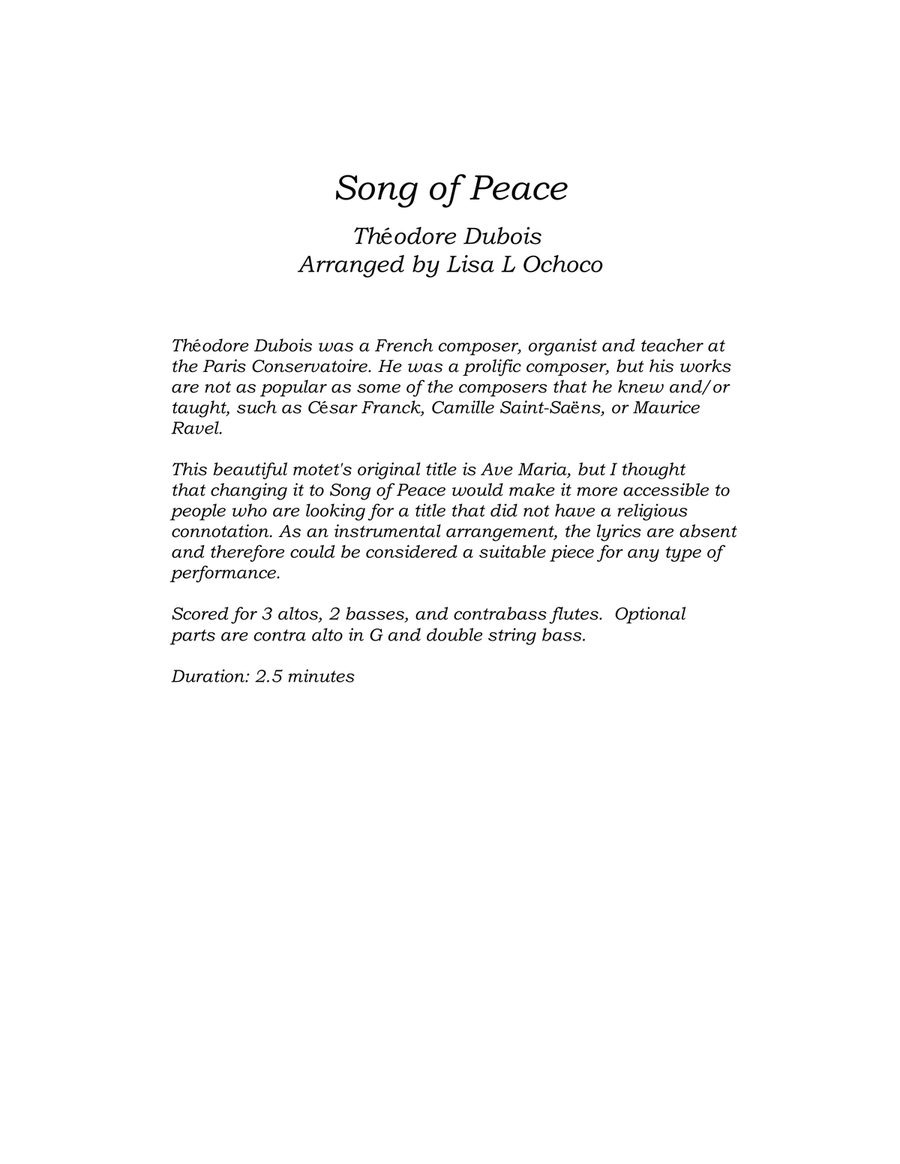 Song of Peace for Low Flute Choir Flute Choir scores gallery preview page 4