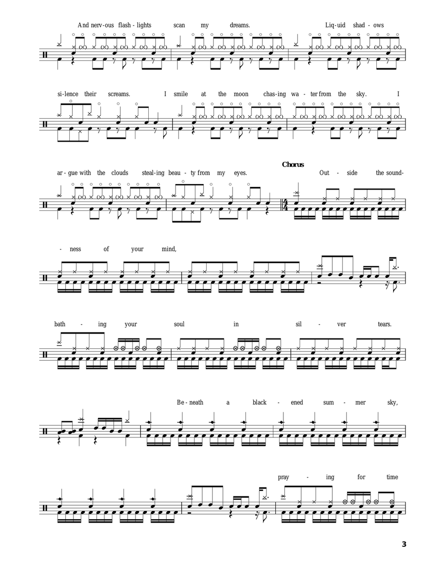 Under A Glass Moon Under A Glass Moon Drum Set scores gallery preview page 3