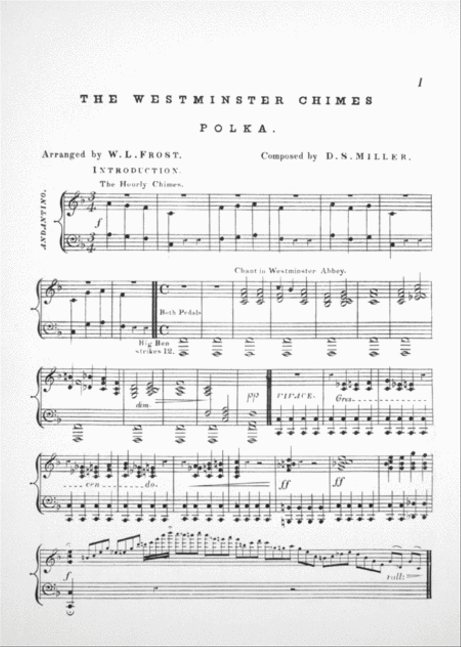 The Westminster Chimes Piano Solo scores gallery preview page 2