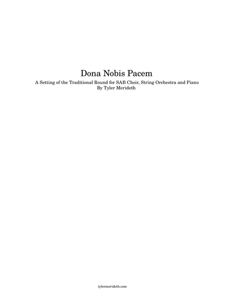 Dona Nobis Pacem for SAB Choir, String Orchestra and Piano image number null