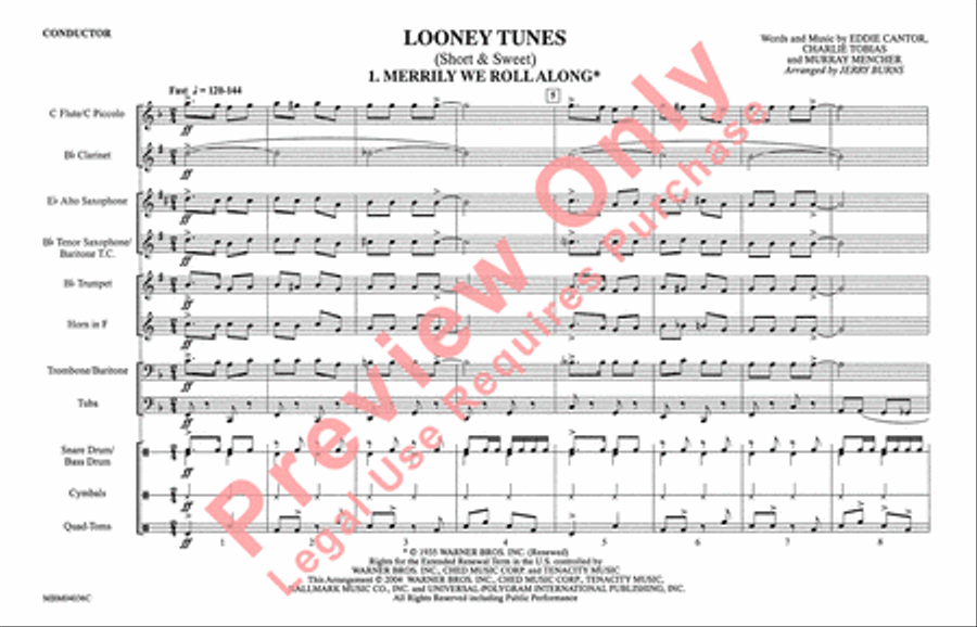 Looney Tunes (Short & Sweet) Marching Band scores gallery preview page 2