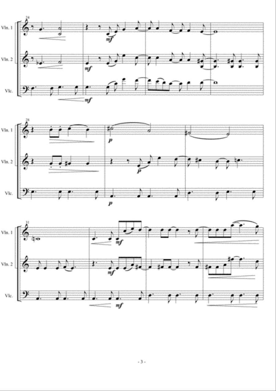 You Are The Sunshine Of My Life String Trio scores gallery preview page 3