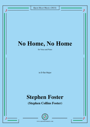 Book cover for S. Foster-No Home,No Home,in D flat Major