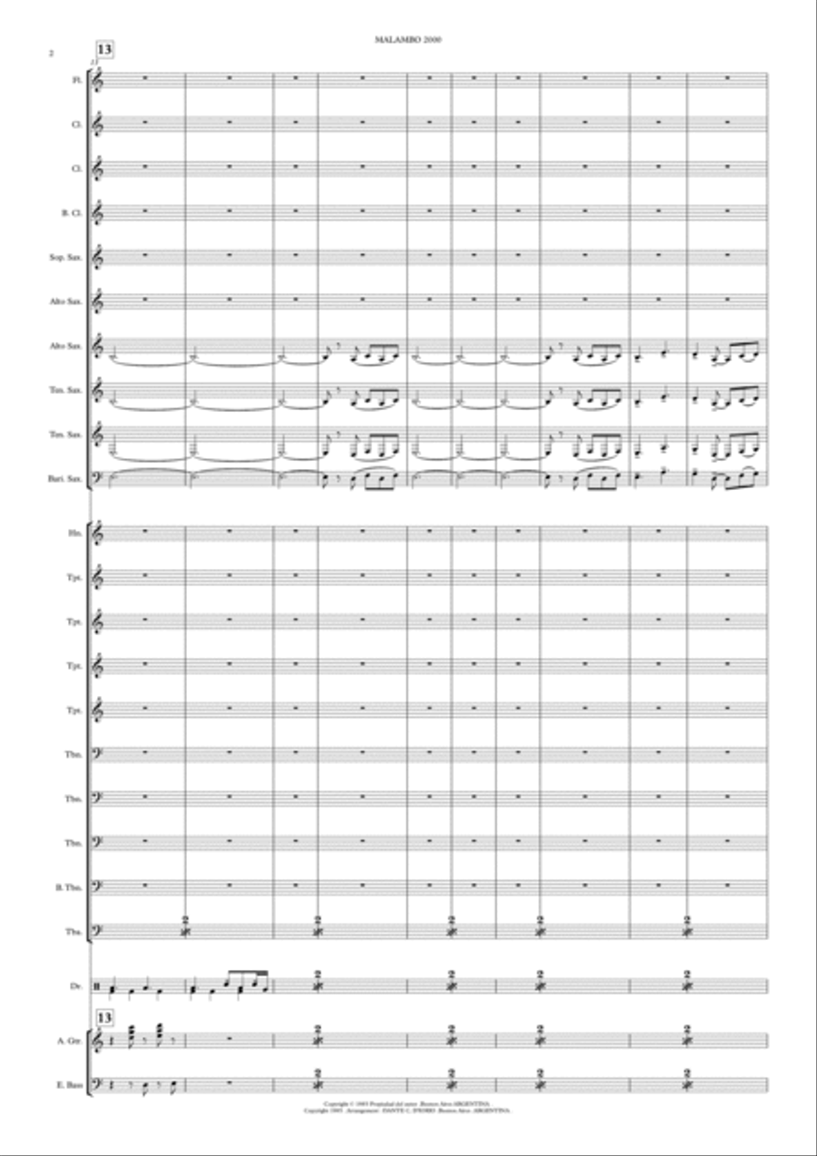 MALAMBO 2000 -BAILE Full Orchestra scores gallery preview page 2