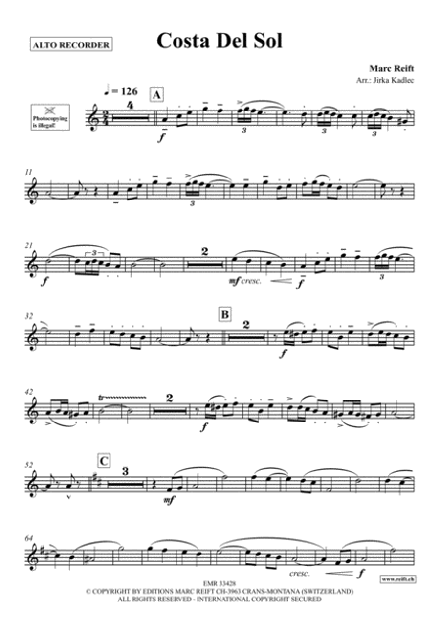 Costa Del Sol Alto Recorder scores gallery preview page 2