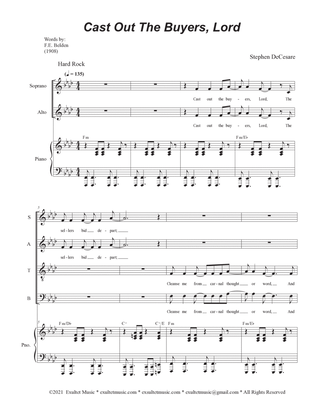Cast Out The Buyers, Lord (Vocal Quartet - (SATB)