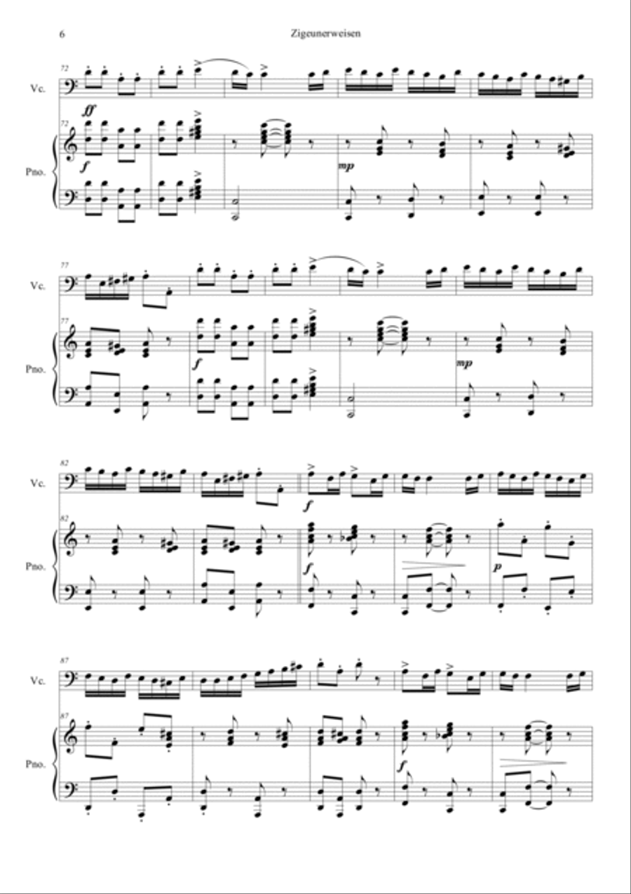 Zigeunerweisen Op.20 Piano scores gallery preview page 6