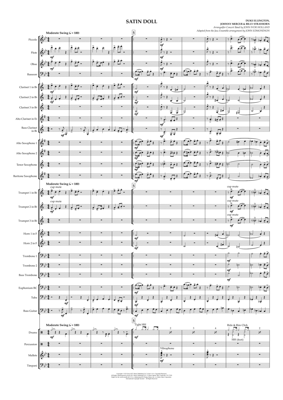 Satin Doll Concert Band scores gallery preview page 1