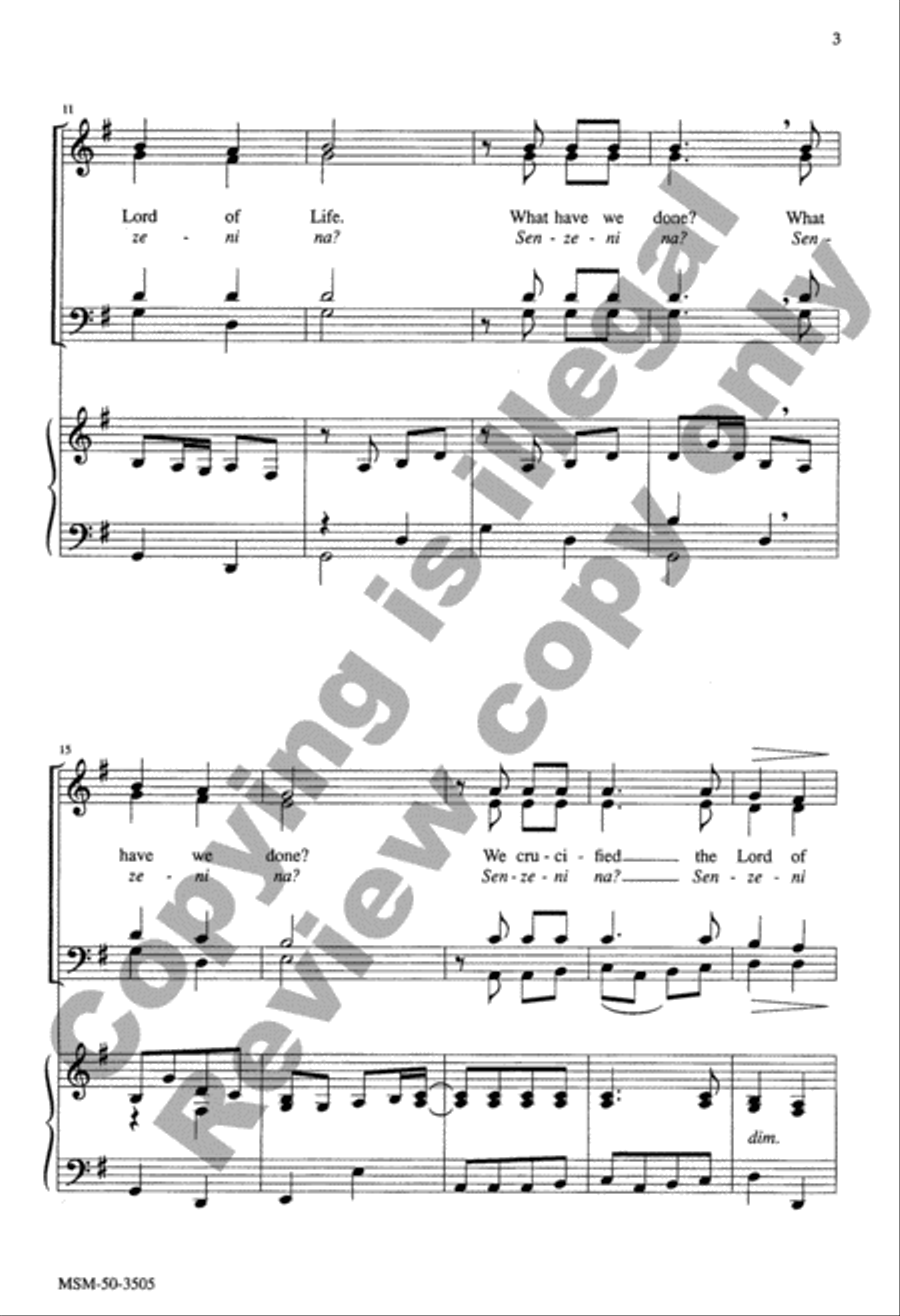 What Have We Done? (Senzeni na) 4-Part scores gallery preview page 3
