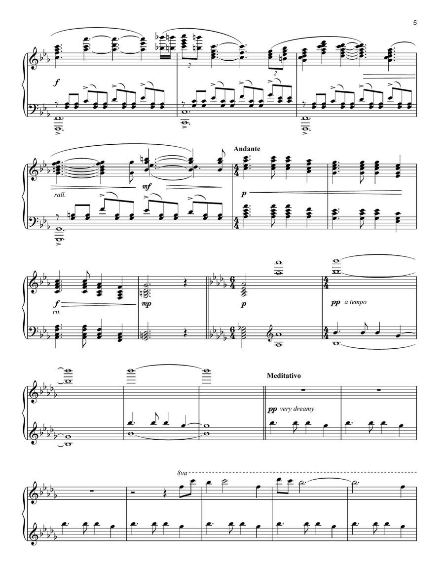 Sonata In Darkness (from The Batman) Piano Solo scores gallery preview page 5