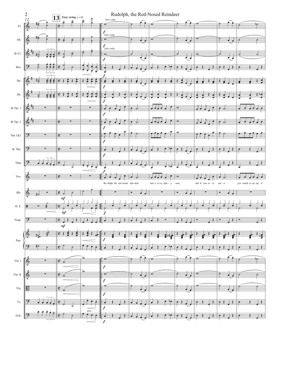 Rudolph The Red-Nosed Reindeer Full Orchestra scores gallery preview page 2