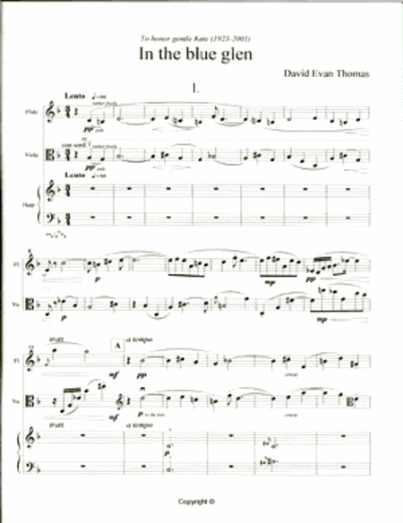 In the Blue Glen by David Evan Thomas Flute - Sheet Music