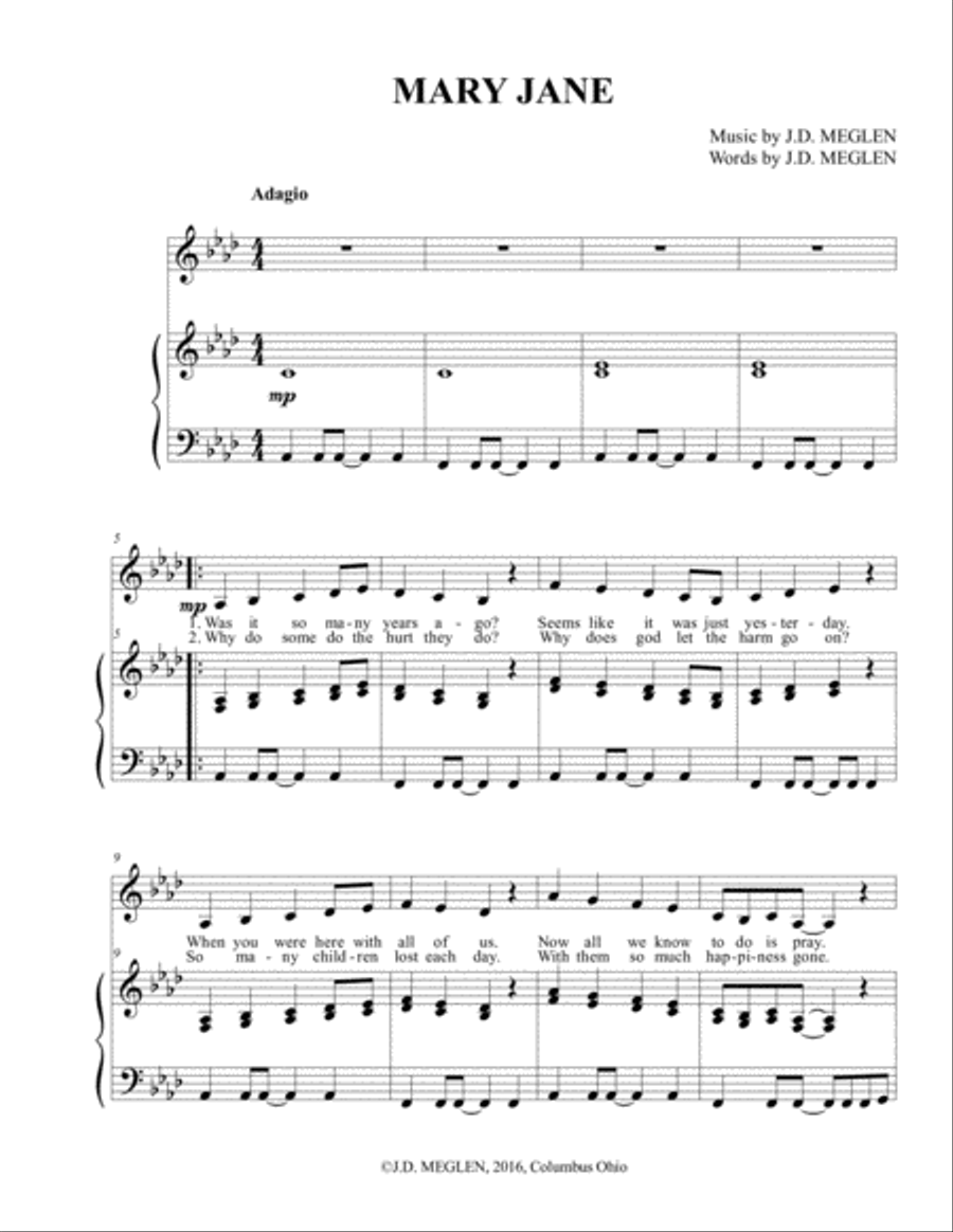 MARY JANE Voice scores gallery preview page 1