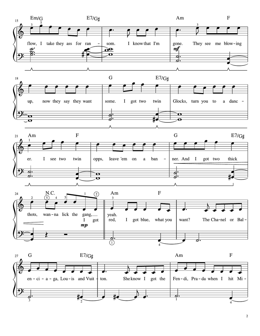 Ransom Easy Piano scores gallery preview page 2
