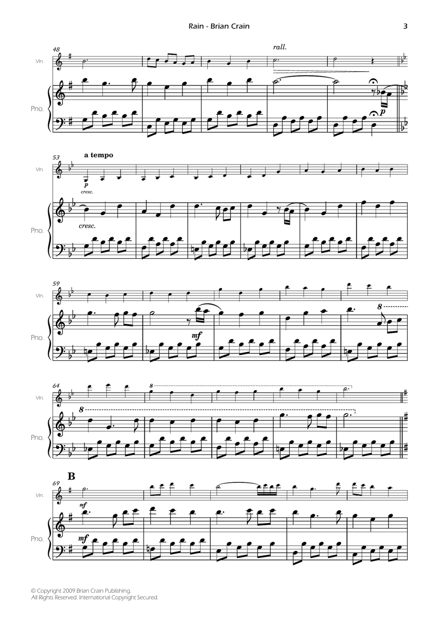 Rain Violin Solo scores gallery preview page 5