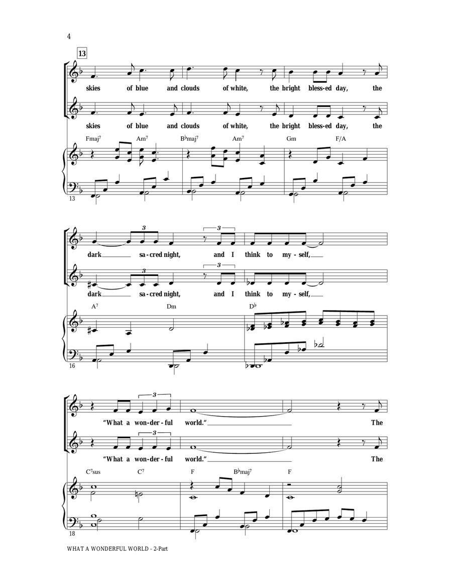 What A Wonderful World 2-Part scores gallery preview page 3