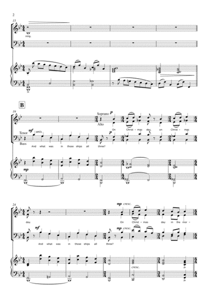 I Saw Three Ships - Chris Lawry - for SATB Choir with piano accompaniment image number null