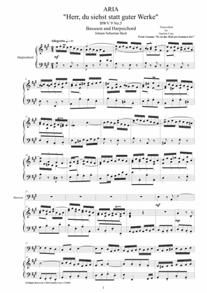 Bach - Aria (Herr, du siehst statt guter Werke) BWV 9 No.5 for Bassoon and Harpsichord
