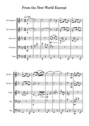 Book cover for New World Symphony - Antonín Dvořák - Brass Quintet