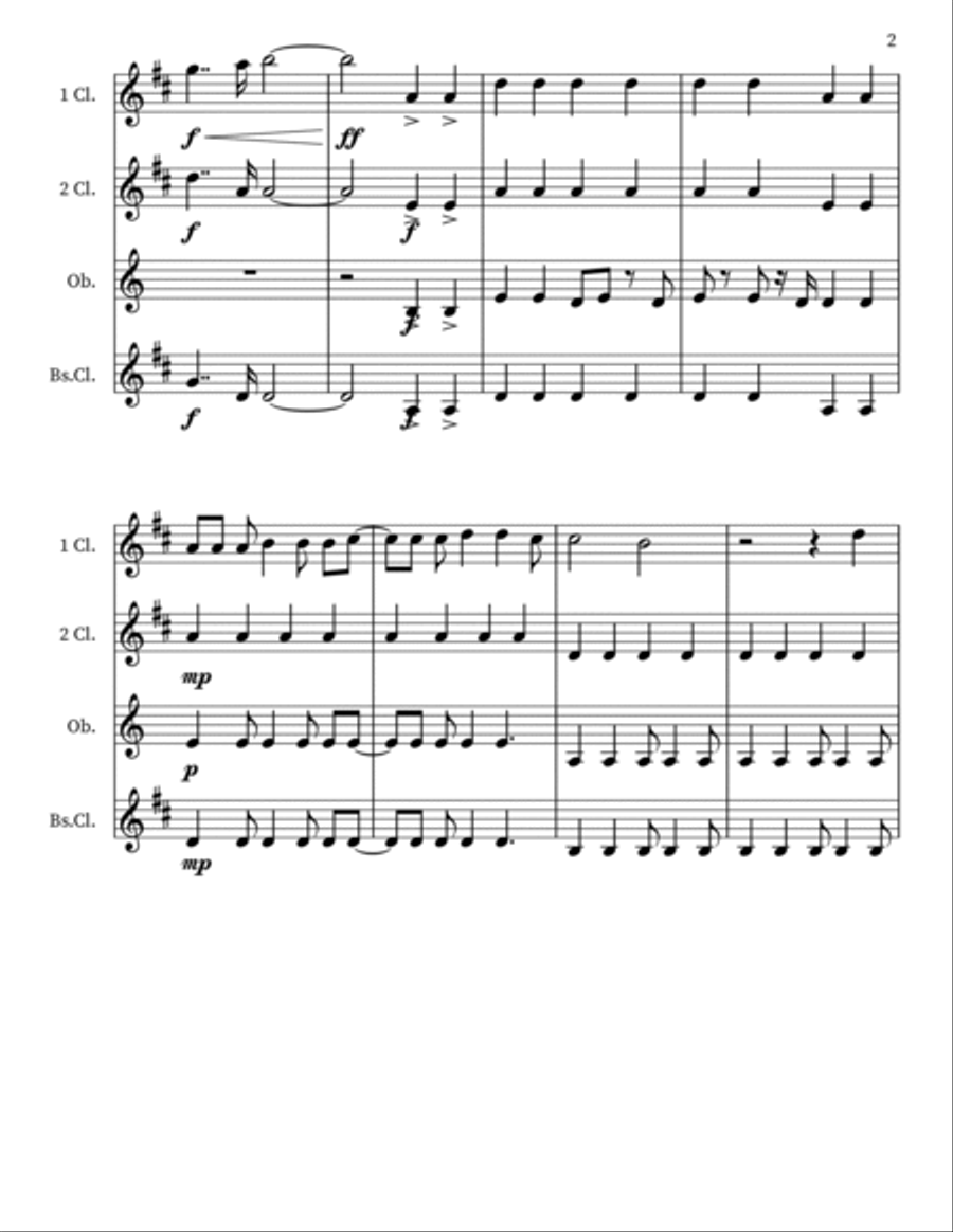 Livin' Thing Livin' Thing Woodwind Quartet scores gallery preview page 2