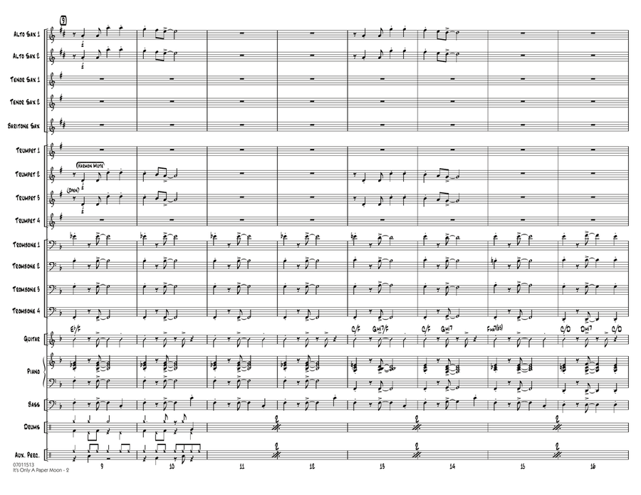 It's Only a Paper Moon - Conductor Score (Full Score) Jazz Ensemble scores gallery preview page 2