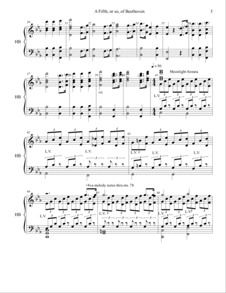 A Fifth, or so, of Beethoven Handbell Choir scores gallery preview page 3