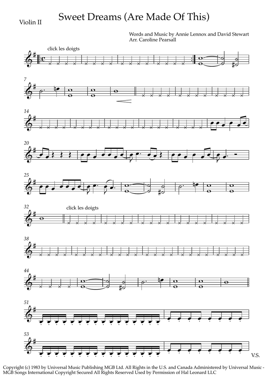 Sweet Dreams (Are Made Of This) String Quartet scores gallery preview page 3