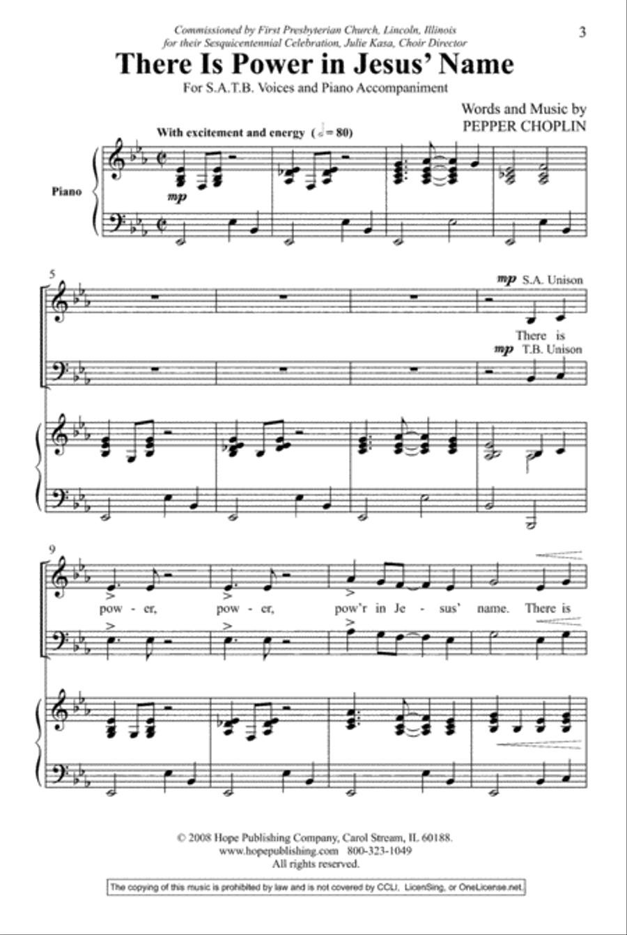 There Is Power in Jesus' Name 4-Part scores gallery preview page 2