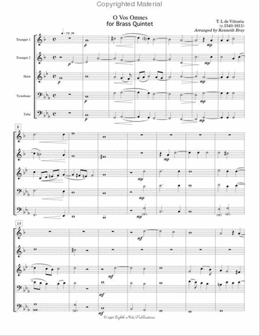 O Vos Omnes Brass Quintet scores gallery preview page 2