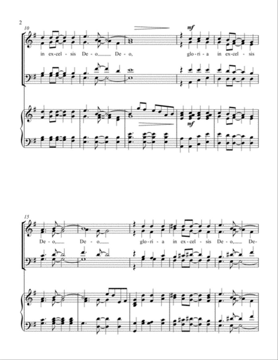 Gloria in excelsis Deo 4-Part scores gallery preview page 2