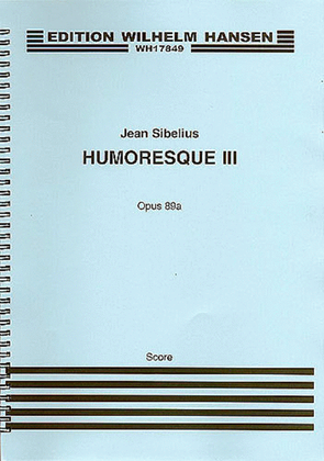 Book cover for Jean Sibelius: Humoresque No.3 Op.89a (Score)