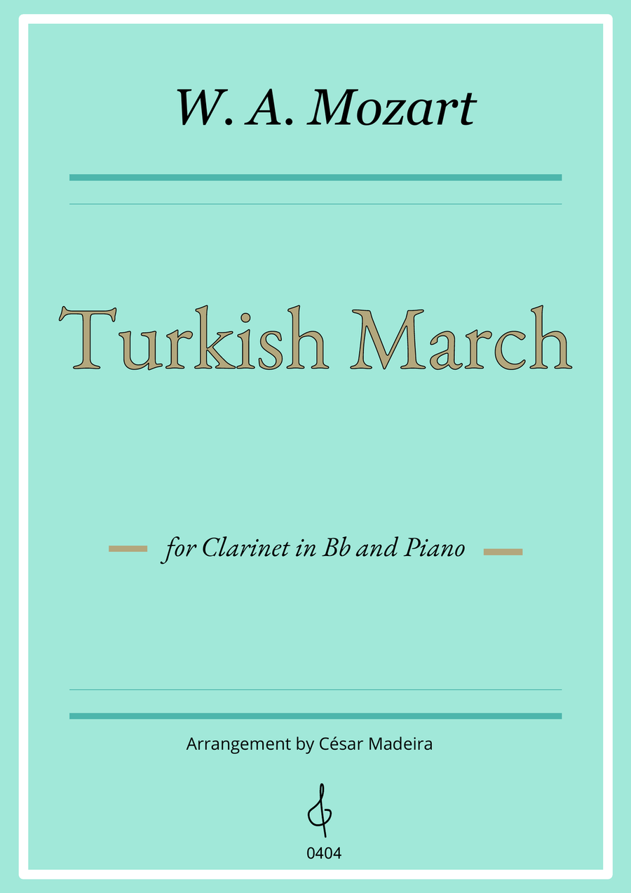 Turkish March by Mozart - Bb Clarinet and Piano (Full Score) B-Flat Clarinet scores gallery preview page 1