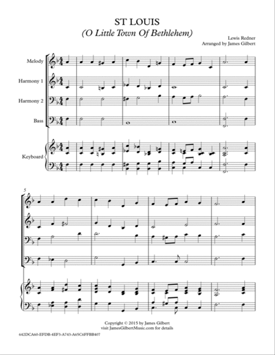 ST. LOUIS (O Little Town Of Bethlehem) Small Ensemble scores gallery preview page 2