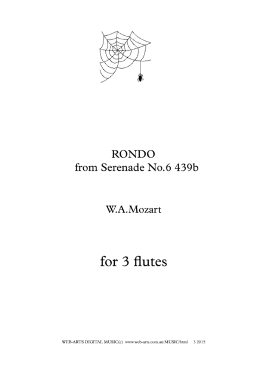 RONDO for 3 flutes from Serenade No.6 k439b - MOZART Flute Trio scores gallery preview page 1