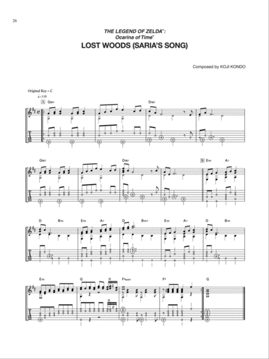 The Legend of Zelda™: Ocarina of Time™ Lost Woods Electric Guitar scores gallery preview page 1