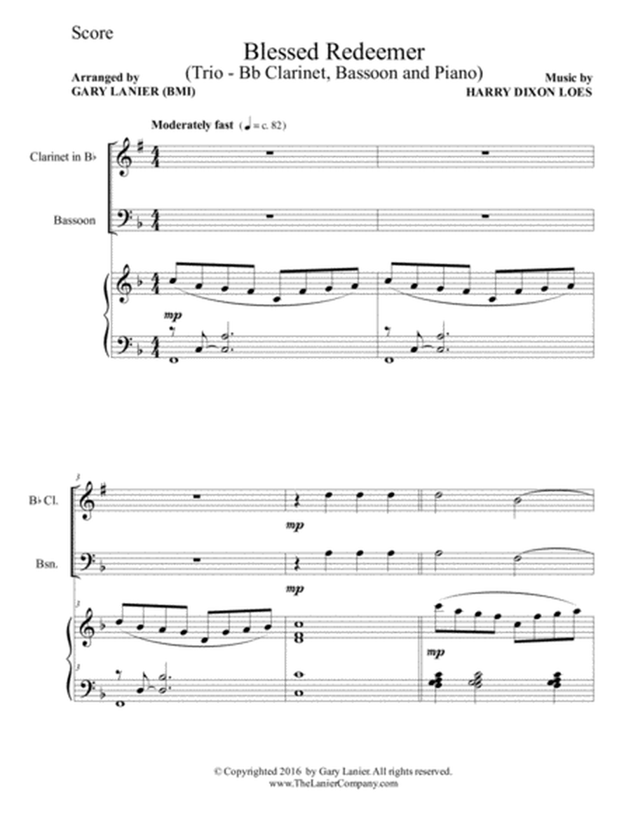 3 FAVORITE HYMNS (Trio - Bb Clarinet, Bassoon & Piano with Score/Parts) image number null