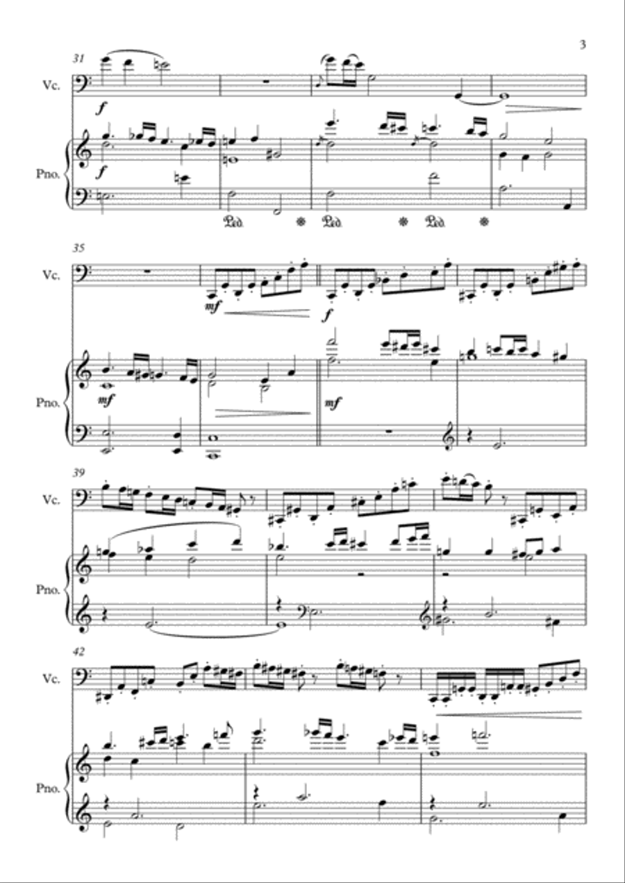 Quase Passacalia- Cello and Piano Piano scores gallery preview page 3