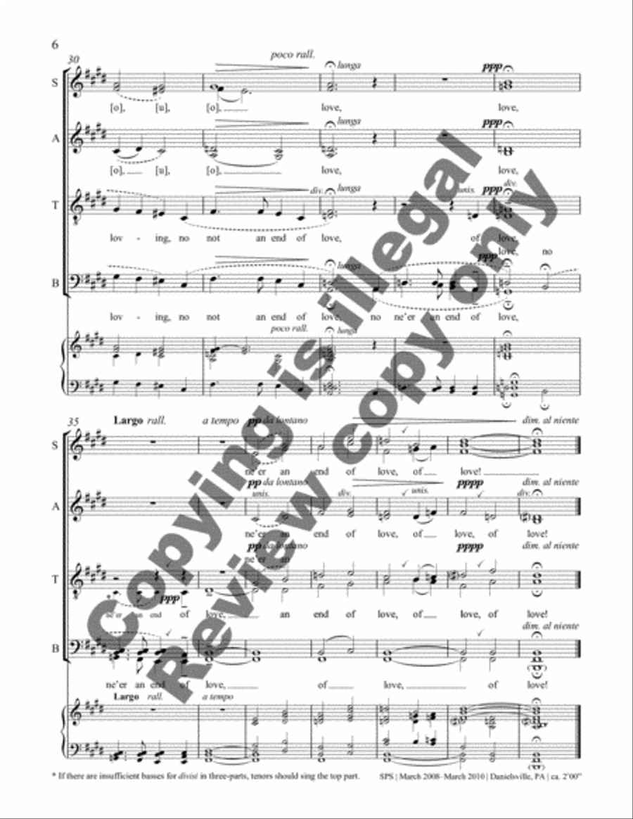 Not an End of Loving Divisi scores gallery preview page 6