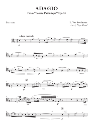 Book cover for Adagio from "Sonata Pathetique" for Bassoon & Piano