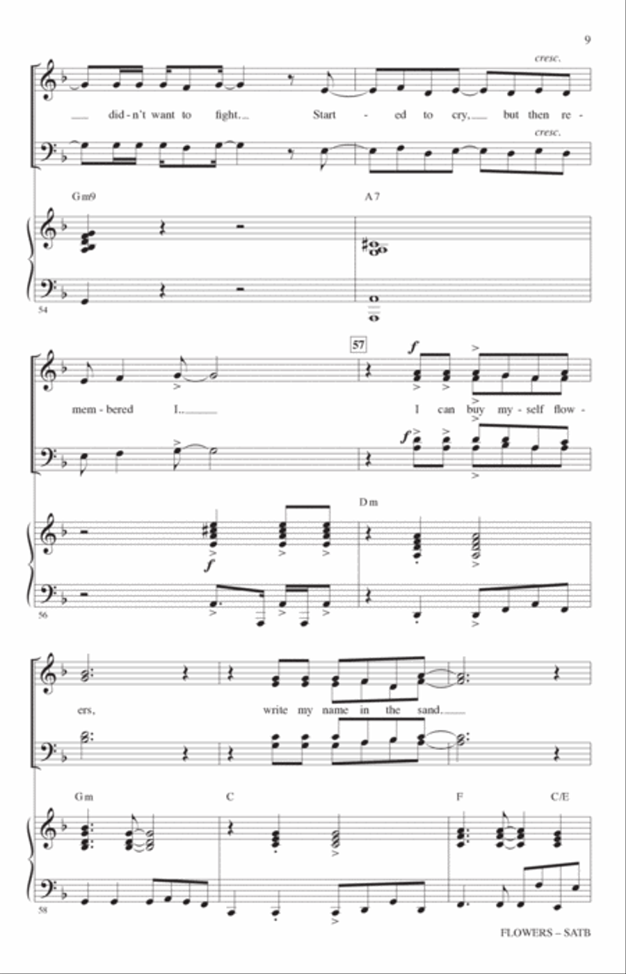Flowers (arr. Mark Brymer) 4-Part scores gallery preview page 8