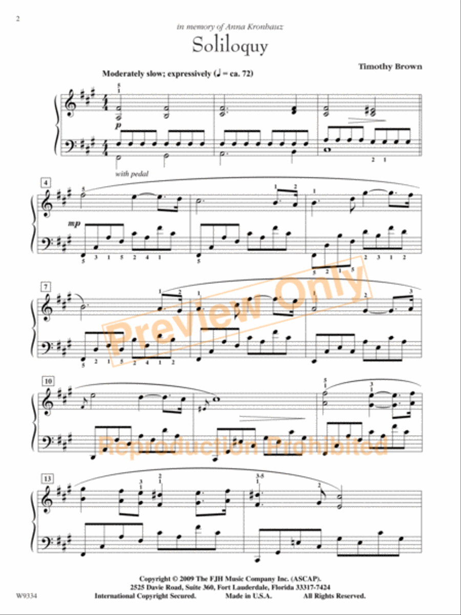 Soliloquy Soliloquy Piano Solo scores gallery preview page 4