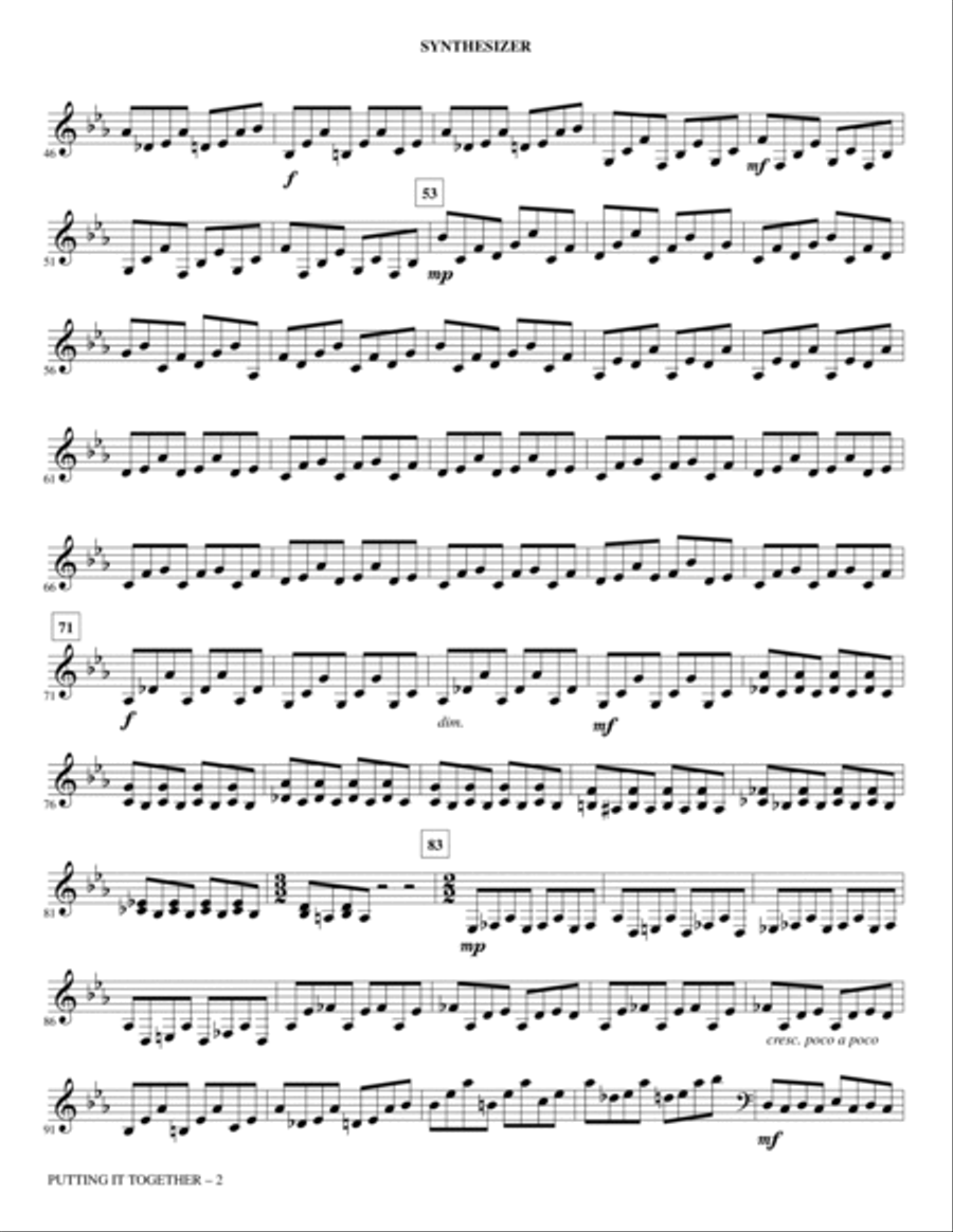 Putting It Together - Synthesizer Choir scores gallery preview page 2