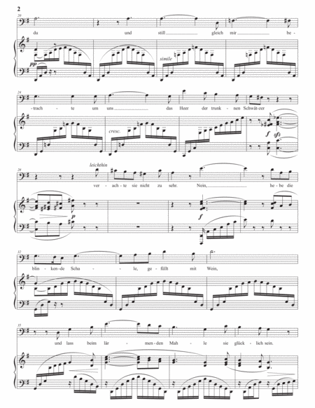 STRAUSS: Heimliche Aufforderung, Op. 27 no. 3 (transposed to G major, bass clef)