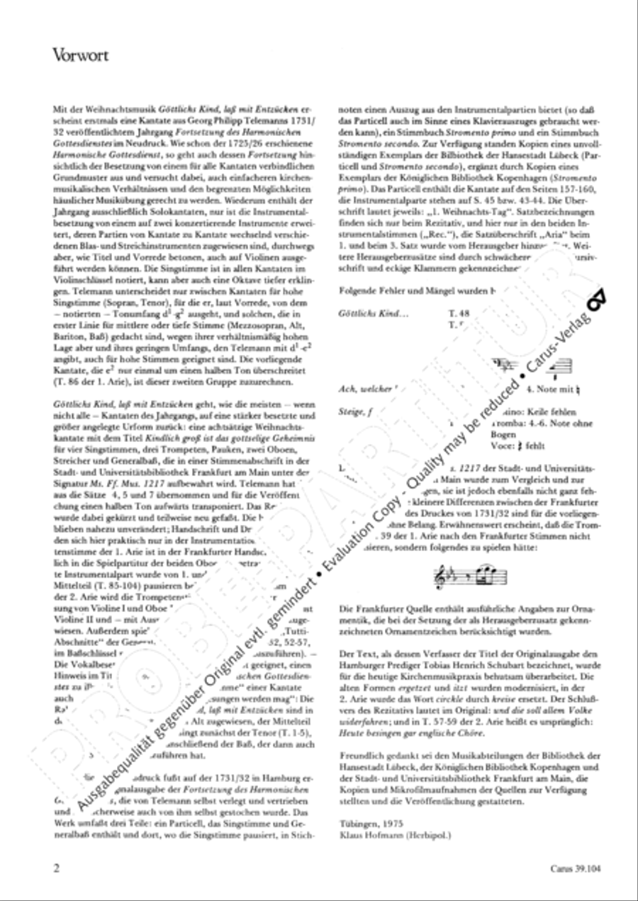 Holy child, come now with pleasure (Gottlichs Kind, lass mit Entzucken) Tenor Voice scores gallery preview page 3