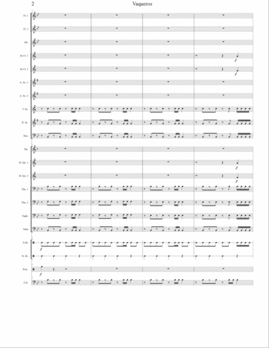 Vaqueros (Cowboys) For Concert Band Concert Band scores gallery preview page 3