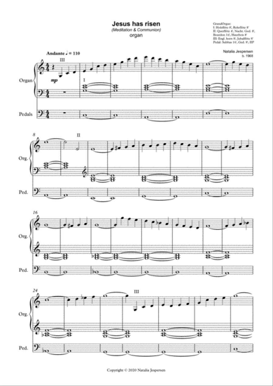 Jesus has risen Organ Solo scores gallery preview page 1
