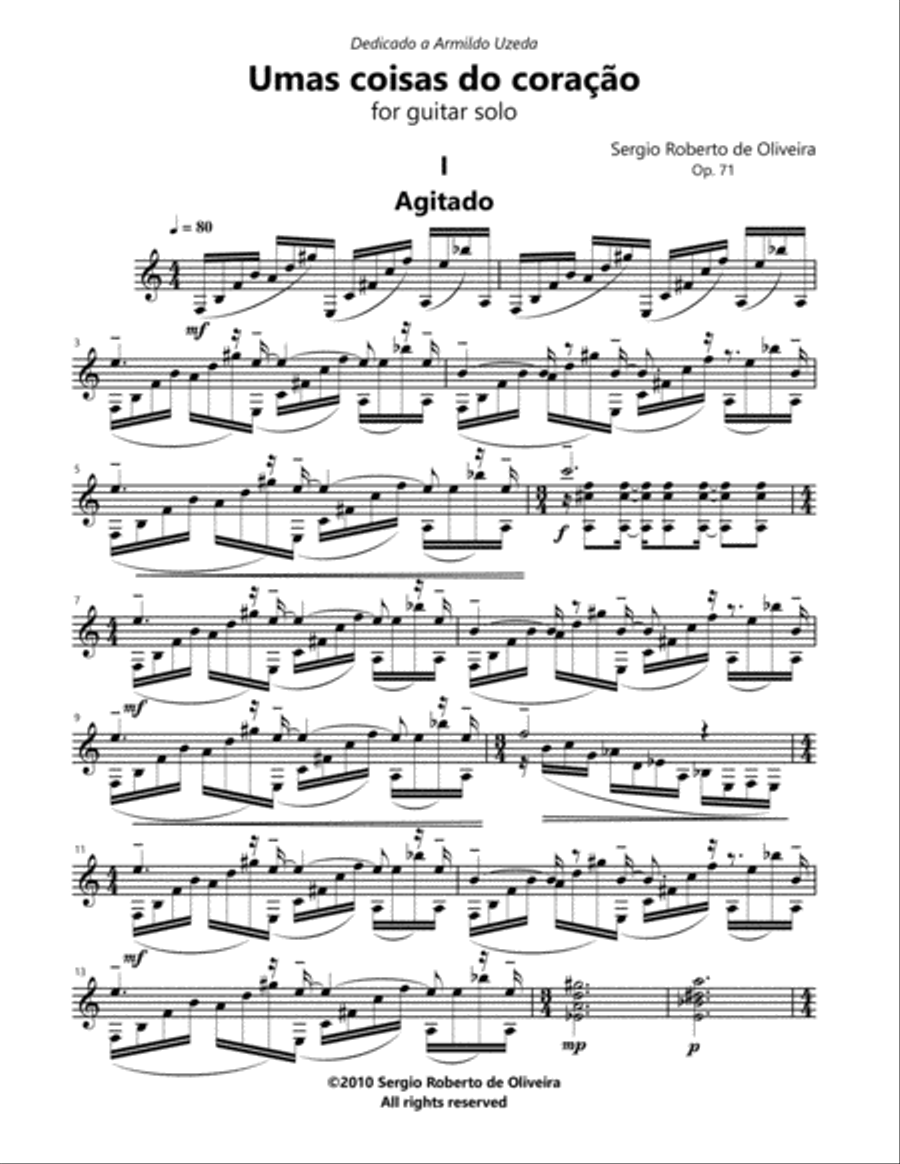 Umas coisas do coracao Classical Guitar scores gallery preview page 4